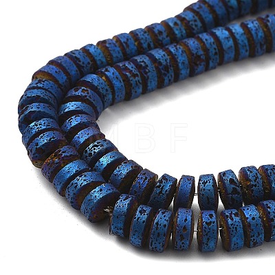 Electroplated Natural Lava Rock Beads Strands G-Q1009-F01-01A-1