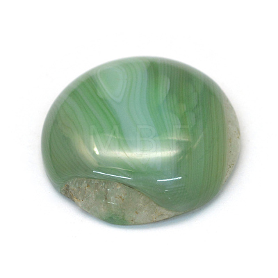 Dyed Natural Striped Agate/Banded Agate Cabochons G-R348-24mm-01-1