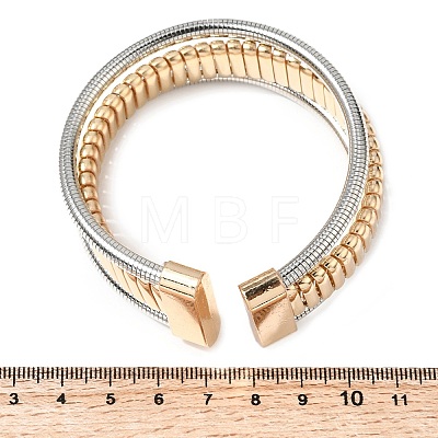 Two-tone Iron Multi-strand Snake Chain Cuff Bangles for Women BJEW-P390-01A-A-1