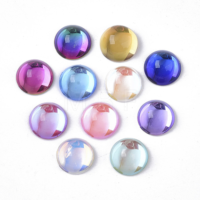 Transparent K9 Glass Cabochons GGLA-S053-8mm-111-1