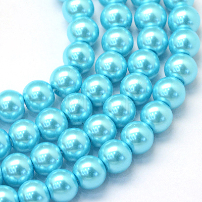 Baking Painted Pearlized Glass Pearl Round Bead Strands X-HY-Q003-6mm-48-1