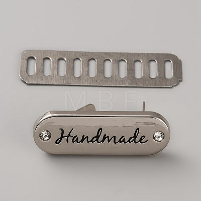 Alloy Crystal Rhinestone Handmade Label Tags FIND-WH0173-534B-P-1
