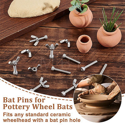 Olycraft Pottery Clay Wheel Bat Pin Fits STAS-OC0001-25-1