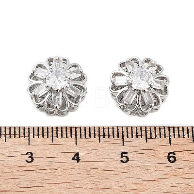 Brass Micro Pave Clear Cubic Zirconia Beads KK-Z059-02P-1