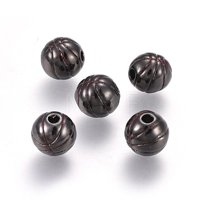 Brass Enamel Beads KK-L179-07B-1