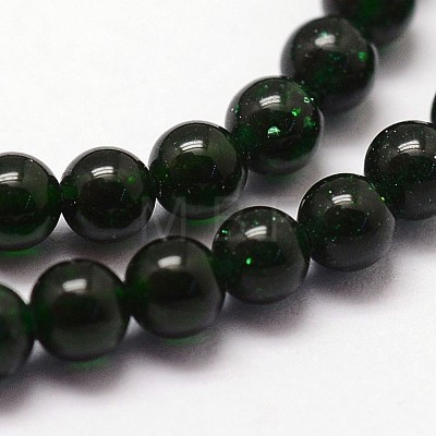 Green Goldstone Beads Strands X-G-N0200-01B-3mm-1