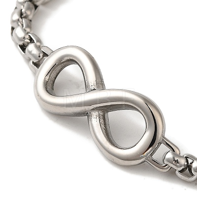 316 Surgical Stainless Steel Box Chain Infinity Link Bracelets BJEW-Q349-10AS-1