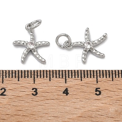 Brass Micro Pave Clear Cubic Zirconia Pendants KK-H256-14P-1