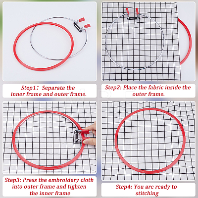 Iron Embroidery Hoops TOOL-WH20007-02B-1