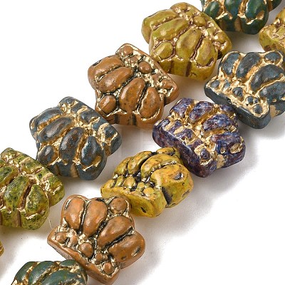 Painted Glass Beads Strands GLAA-H042-01-1