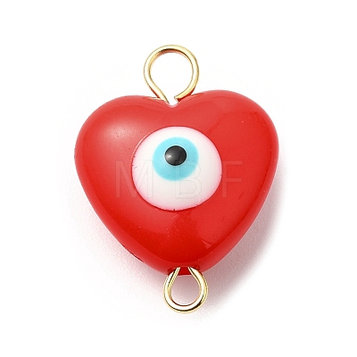 Evil Eye Resin Connector Charms PALLOY-JF02126-01-1