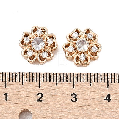 Rack Plating Brass Micro Pave Cubic Zirconia Beads KK-F879-05G-1