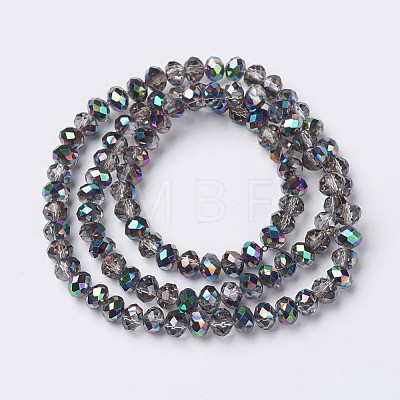 Electroplate Transparent Glass Beads Strands EGLA-A034-T6mm-Q13-1