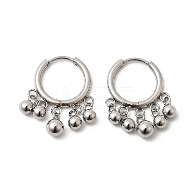 Round 304 Stainless Steel Chandelier Earrings EJEW-L309-02B-P-1