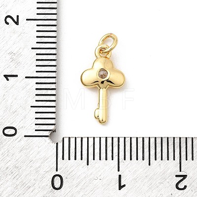 Brass Micro Pave Cubic Zirconia Charms KK-Z135-02G-02-1