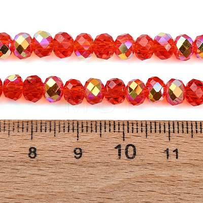 Electroplate Transparent Glass Beads Strands EGLA-A046-01B-01-1