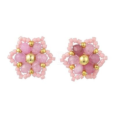 Natural Malaysia Jade Stud Earrings EJEW-MZ00742-1