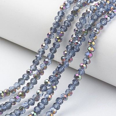 Electroplate Transparent Glass Beads Strands EGLA-A034-T8mm-R02-1