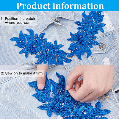 Polyester Embroidered Floral Lace Collar DIY-WH0326-47A-1