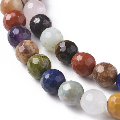 Natural Mixed Gemstone Beads Strands G-F668-28-6mm-1