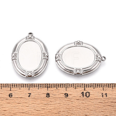304 Stainless Steel Pendant Cabochon Settings X-STAS-T067-17P-1