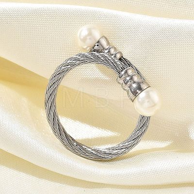 304 Stainless Steel Open Cuff Rings for Women RJEW-F173-04P-1