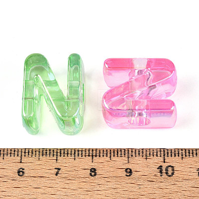 UV Plating Transparent Acrylic European Beads X-OACR-M027-02N-1
