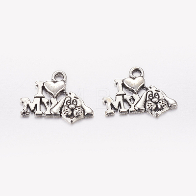 Tibetan Style Alloy Puppy Pendants LS-TIBEP-0399-S-FF-1