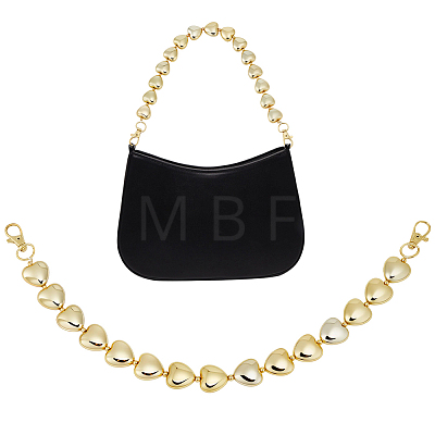 1Pc CCB Plastic Heart Beaded Bag Handles with Clasps AJEW-CL0005-66-1