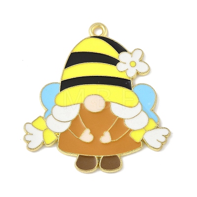 Bees Theme Alloy Enamel Pandants FIND-M083-06E-G-1