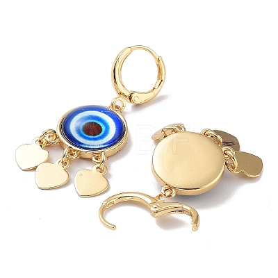 Real 18K Gold Plated Brass Heart Chandelier Earrings EJEW-L269-048G-02-1