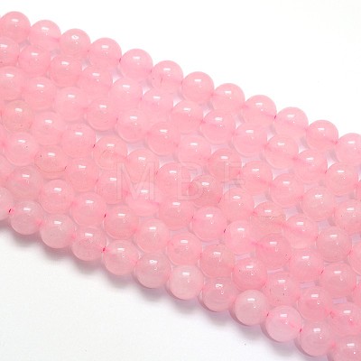 Natural Rose Quartz Round Beads Strands G-O047-04-12mm-1