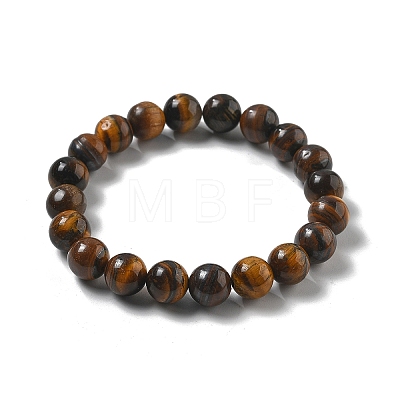 Natural Tiger Eye Bead Stretch Bracelets BJEW-K212-C-028-1