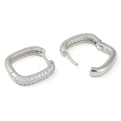 Rack Plating Square Brass Micro Pave Cubic Zirconia Hoop Earrings EJEW-Z059-13P-1