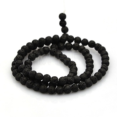 Natural Lava Rock Round Beads Strands G-N0120-18-4mm-1