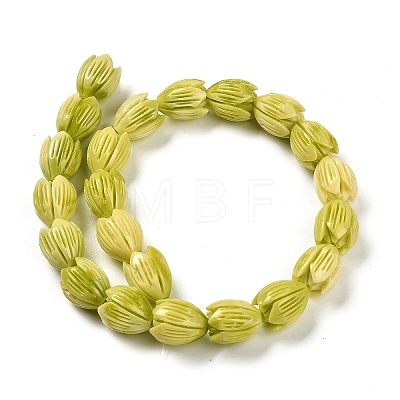 Synthetic Shell Dyed Carved Beads Strands SHEL-K007-08C-04-1