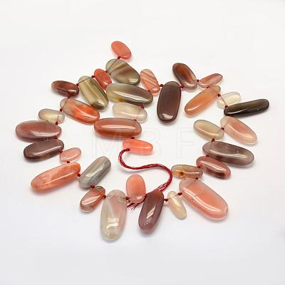 Natural Agate Beads Strands G-G695-13-1