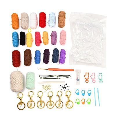 6 Style Mushroom Yarn Knitting Beginner Kit DIY-F146-03-1