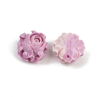 Synthetic Coral Dyed Carved Beads X1-SHEL-D001-01C-1