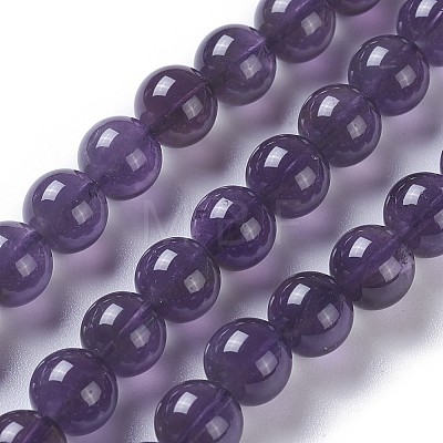 Natural Amethyst Beads Strands G-P428-08-8mm-1