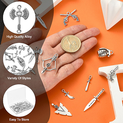 100Pcs 10 Styles Tibetan Style Alloy Pendants & Links/Connectors TIBEP-CJ0002-20-1