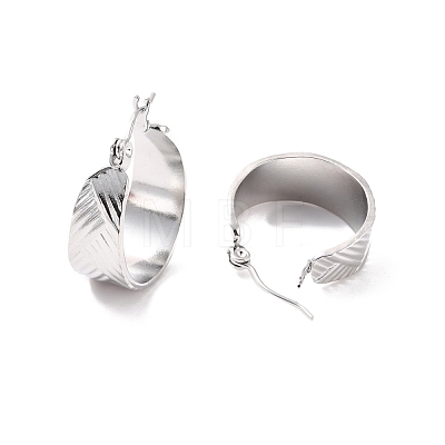 Non-Tarnish 304 Stainless Steel Thick Hoop Earrings for Women EJEW-P198-04P-1