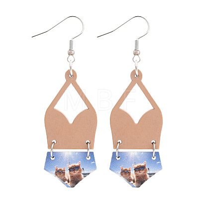 Alloy with Imitation Leather Dangle Earrings FS-WG30D02-21-1