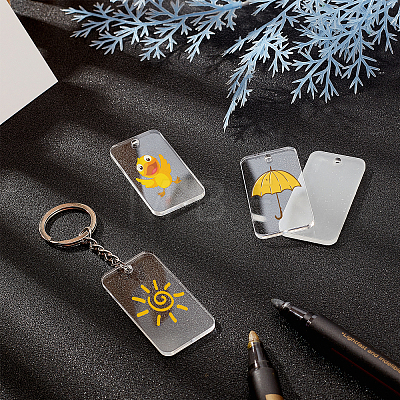 BENECREAT DIY Transparent Acrylic Keychain Clasps Making Kits DIY-BC0001-68-1