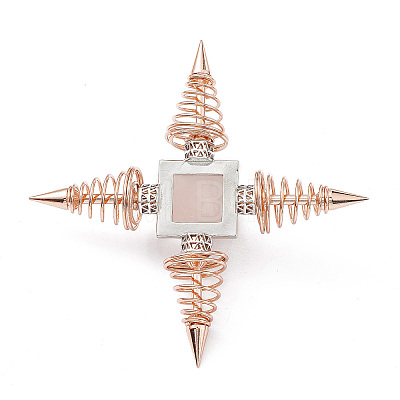 Rose Gold Brass Spritual Energy Generator DJEW-P003-01RG-01-1