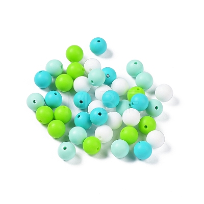 Round Food Grade Eco-Friendly Silicone Focal Beads SIL-F003-01E-1