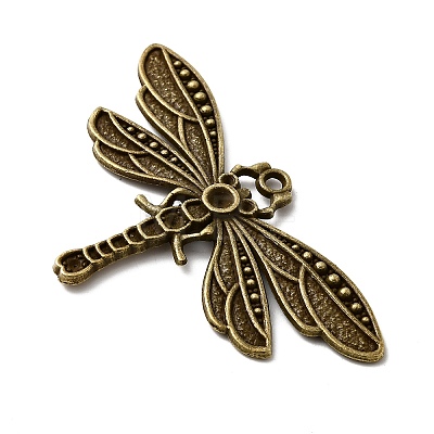 Tibetan Style Alloy Dragonfly Pendant Rhinestone Settings TIBEP-922-AB-FF-1