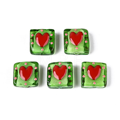 Handmade Spray Painted Lampwork Beads LAMP-N035-02F-1