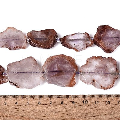Natural Purple Phantom Quartz/Purple Lodolite Quartz Slice Beads Strands G-N362-11A-01-1