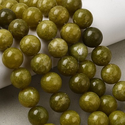 Natural Chinese Jade/Southern Jade Beads Strands X-G-F363-12mm-1